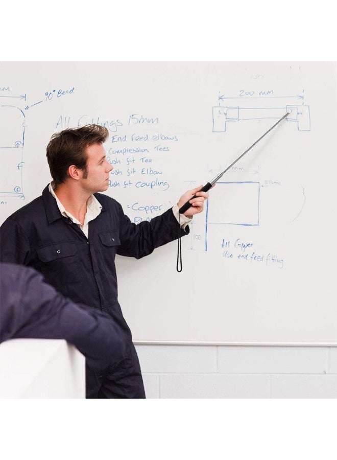 2 قطعة من عصا الإشارة للمعلمين، عصا إشارة قابلة للتمديد للمعلمين، مؤشر تلسكوبي قابل للسحب مع حبال للمدربين، مؤشر للسبورة البيضاء في الفصول الدراسية (أسود وأحمر) - Image 4